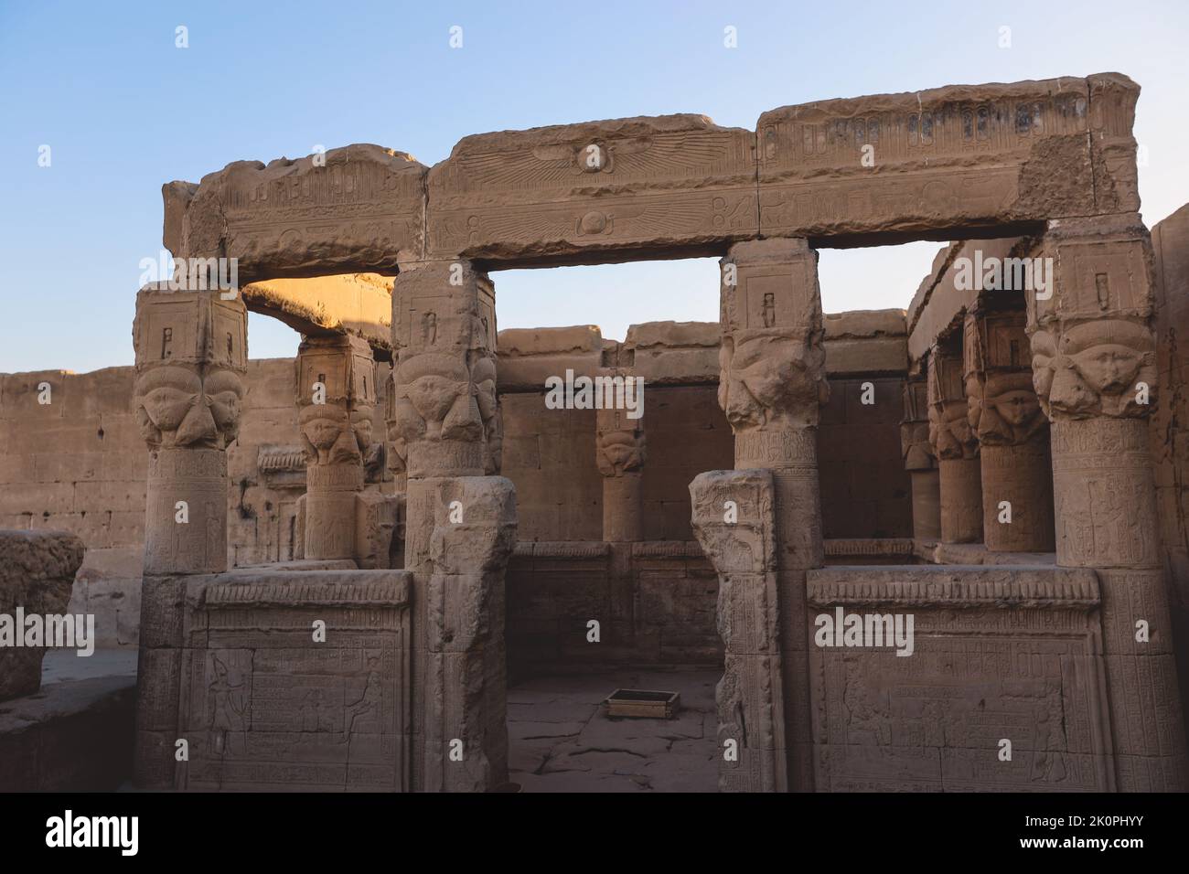 Outdoor View to an Ancient Egyptian Dendera Temple complex in south