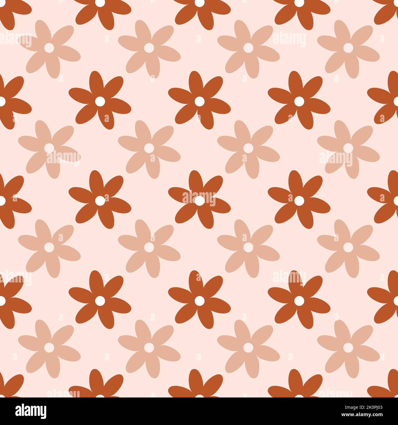 Simple flowers seamless pattern Stock Vector