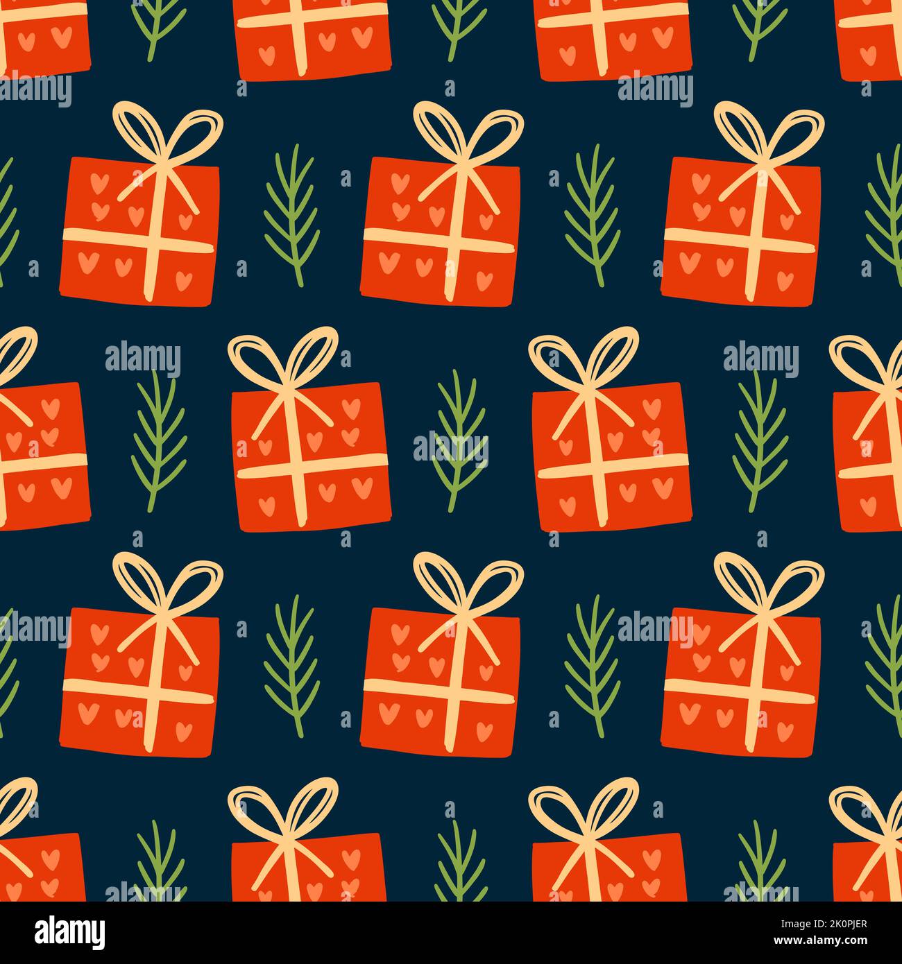 Christmas and Happy New Year gift boxes seamless pattern Stock Vector ...