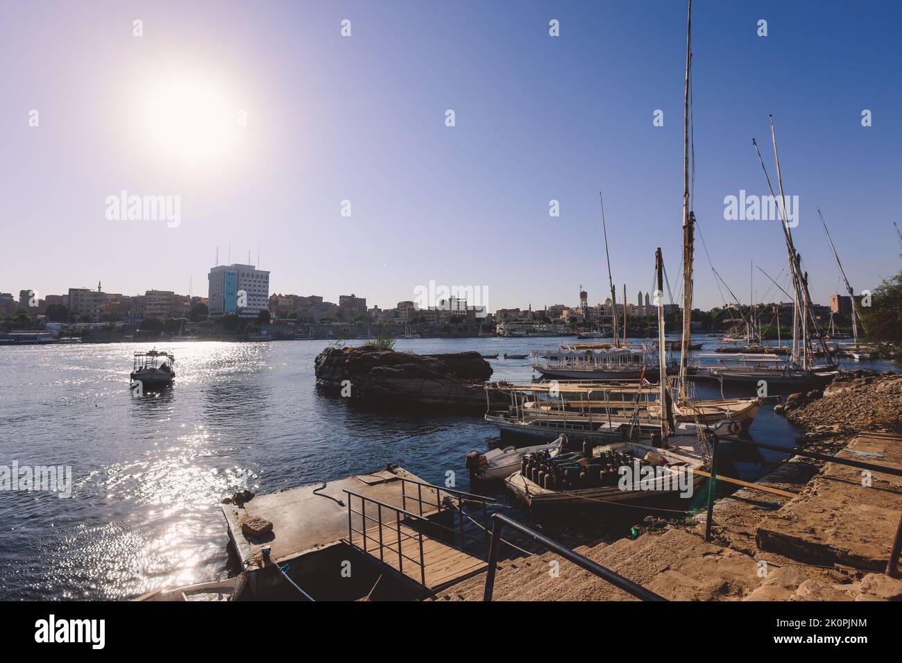 Aswan, Egypt - November 15, 2020: View to the Nile River Panoramic View ...
