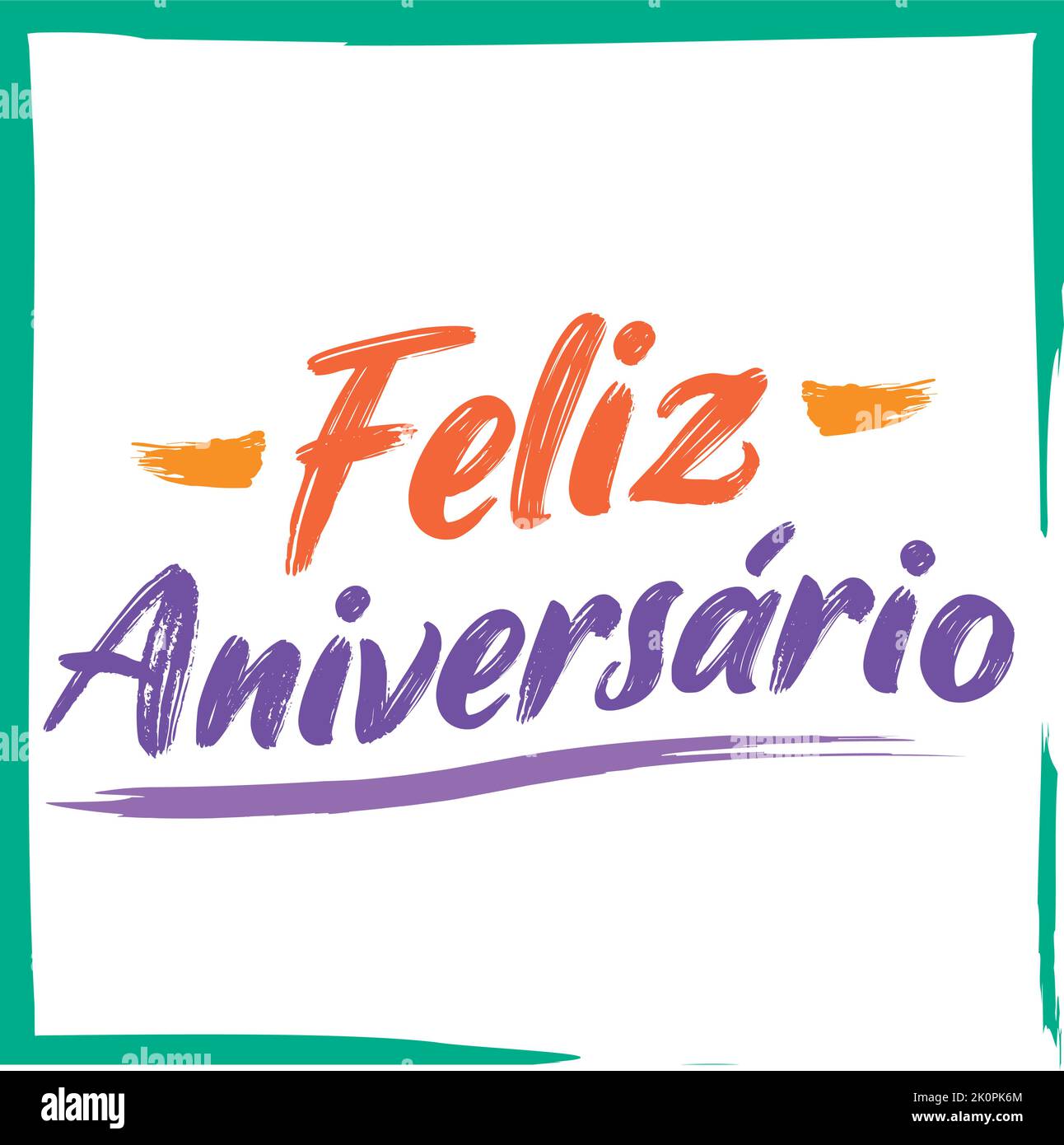A digital illustration of a colorful Feliz Aniversario sign Stock Vector