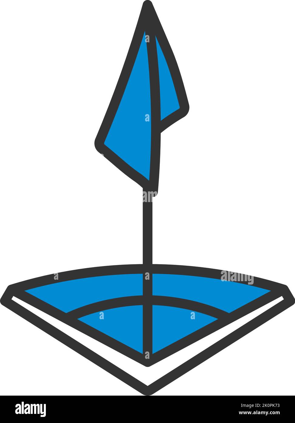 Icon Of Football Field Corner Flag. Editable Bold Outline With Color