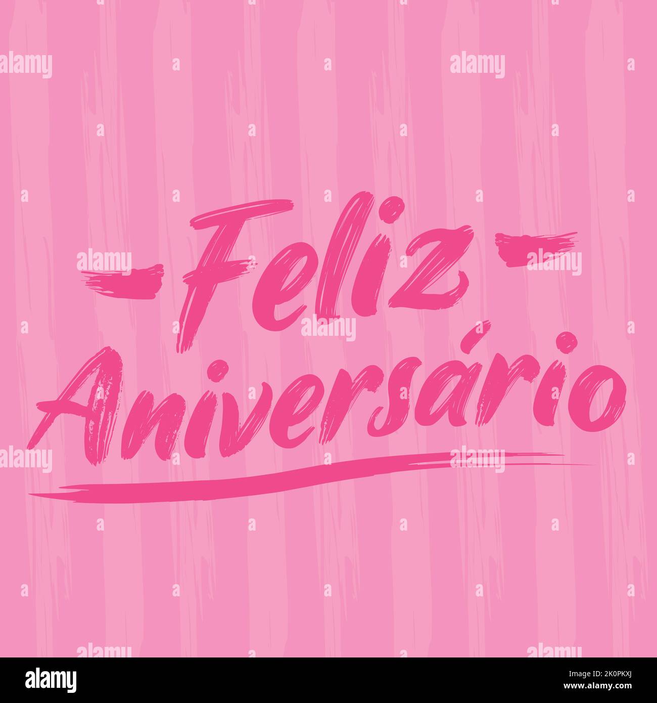 A celebration phrase 'Feliz Aniversario' written in pink with italics Stock Vector