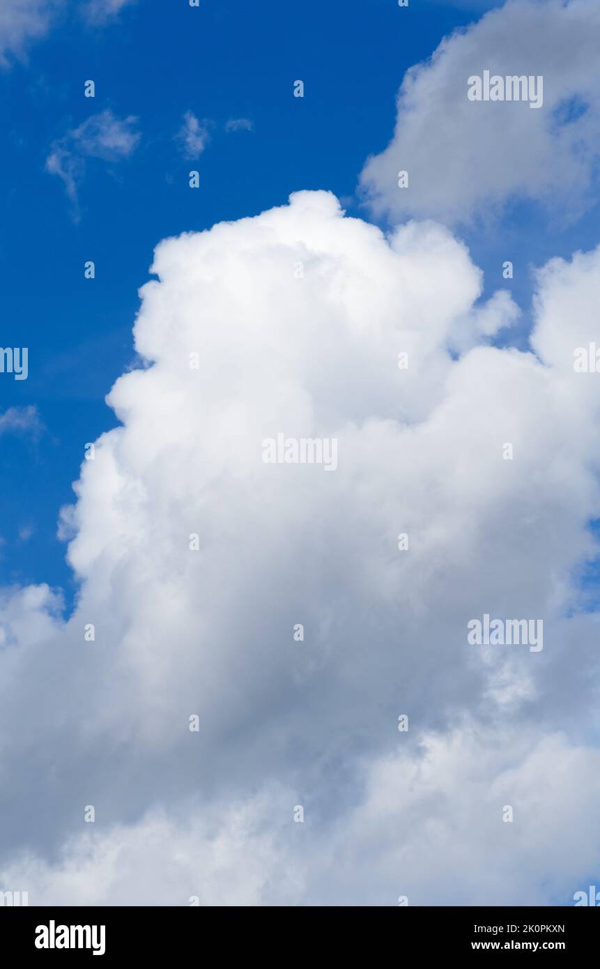 White fluffy cumulus clouds and blue sky Stock Photo - Alamy