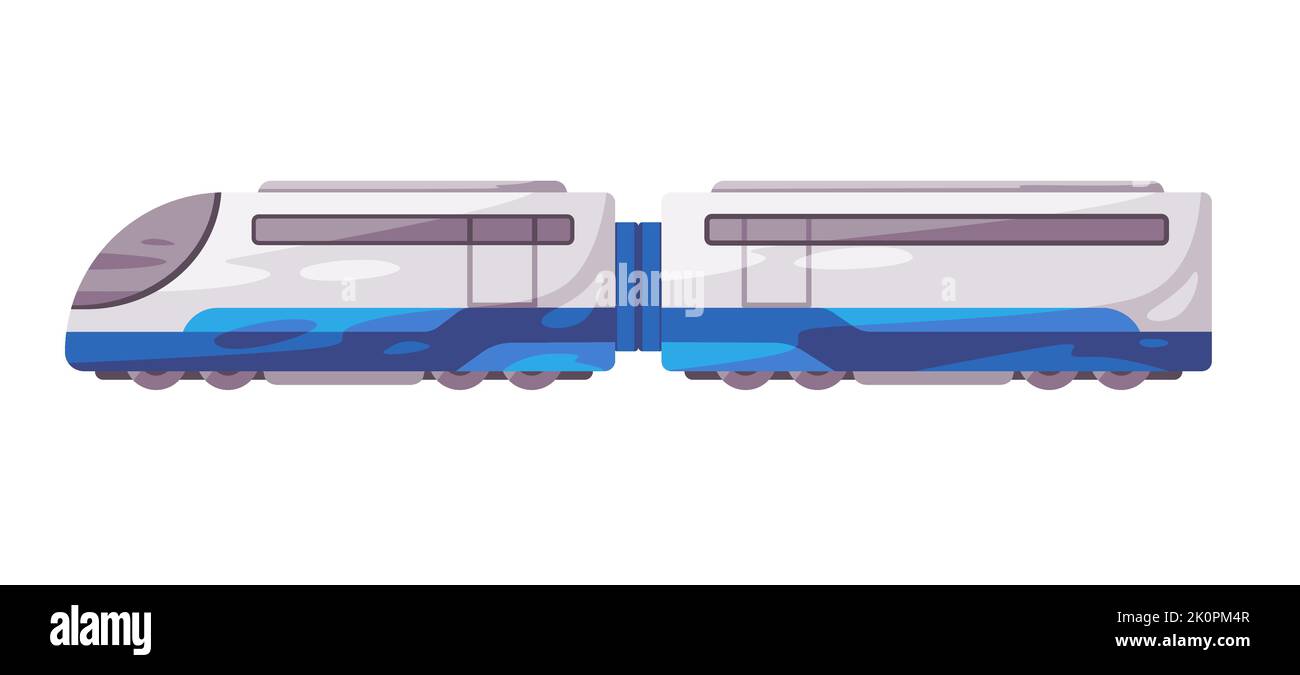 Train rail transport public railway express high speed illustration modern metro subway Stock Vector