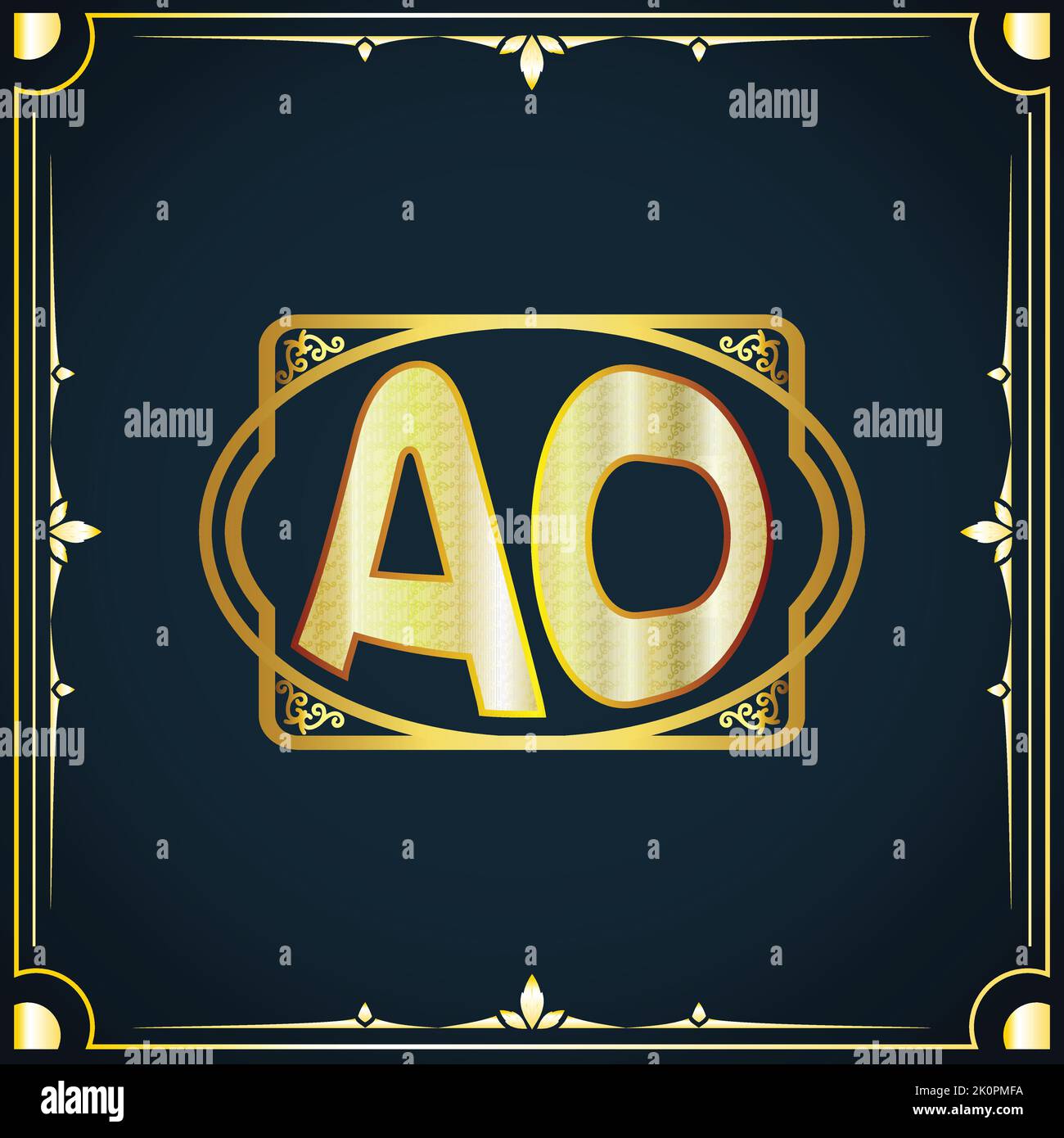 Initial letter AO royal luxury logo template Stock Vector Image & Art ...