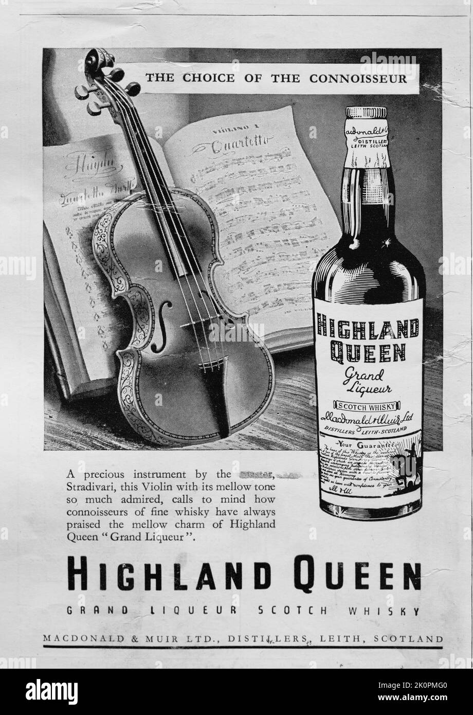 Highland Queen liqueur scotch whisky advert Stock Photo Alamy