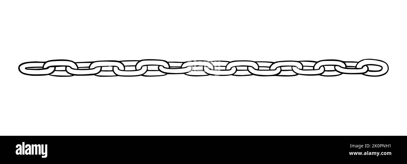 Chain as symbol of unity and cooperation. Sketch of metal chains