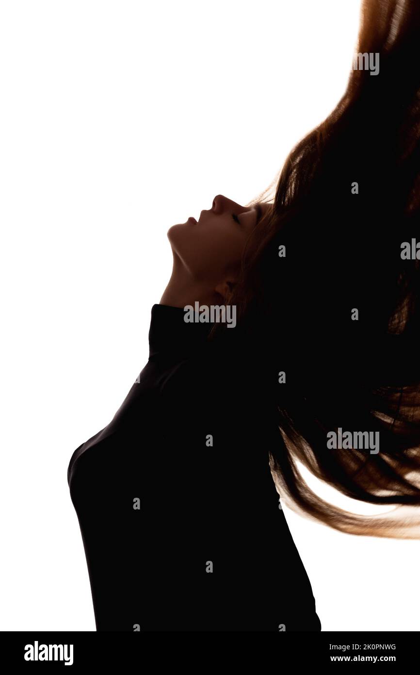 beauty silhouette haircare treatment woman hair Stock Photo