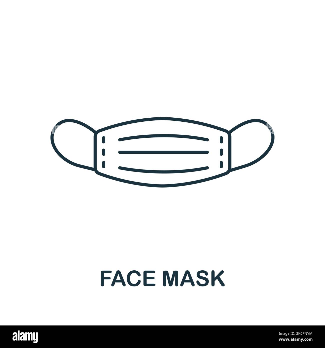 Face Mask icon. Monocrome element from medical services collection. Face Mask icon for banners, infographics and templates. Stock Vector