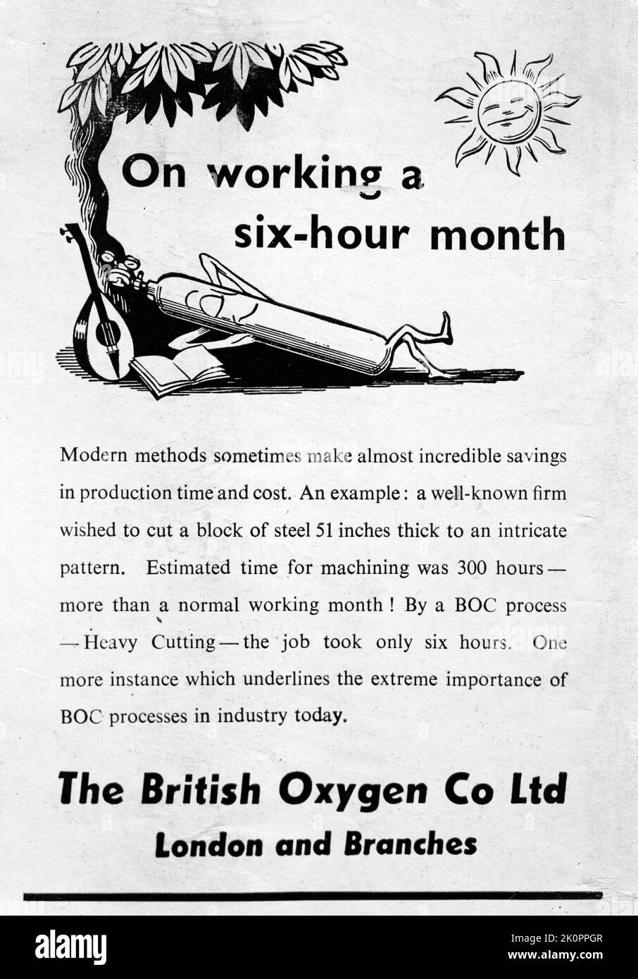 The British Oxygen Co Ltd advert, London Illustrated News, 1949 Stock