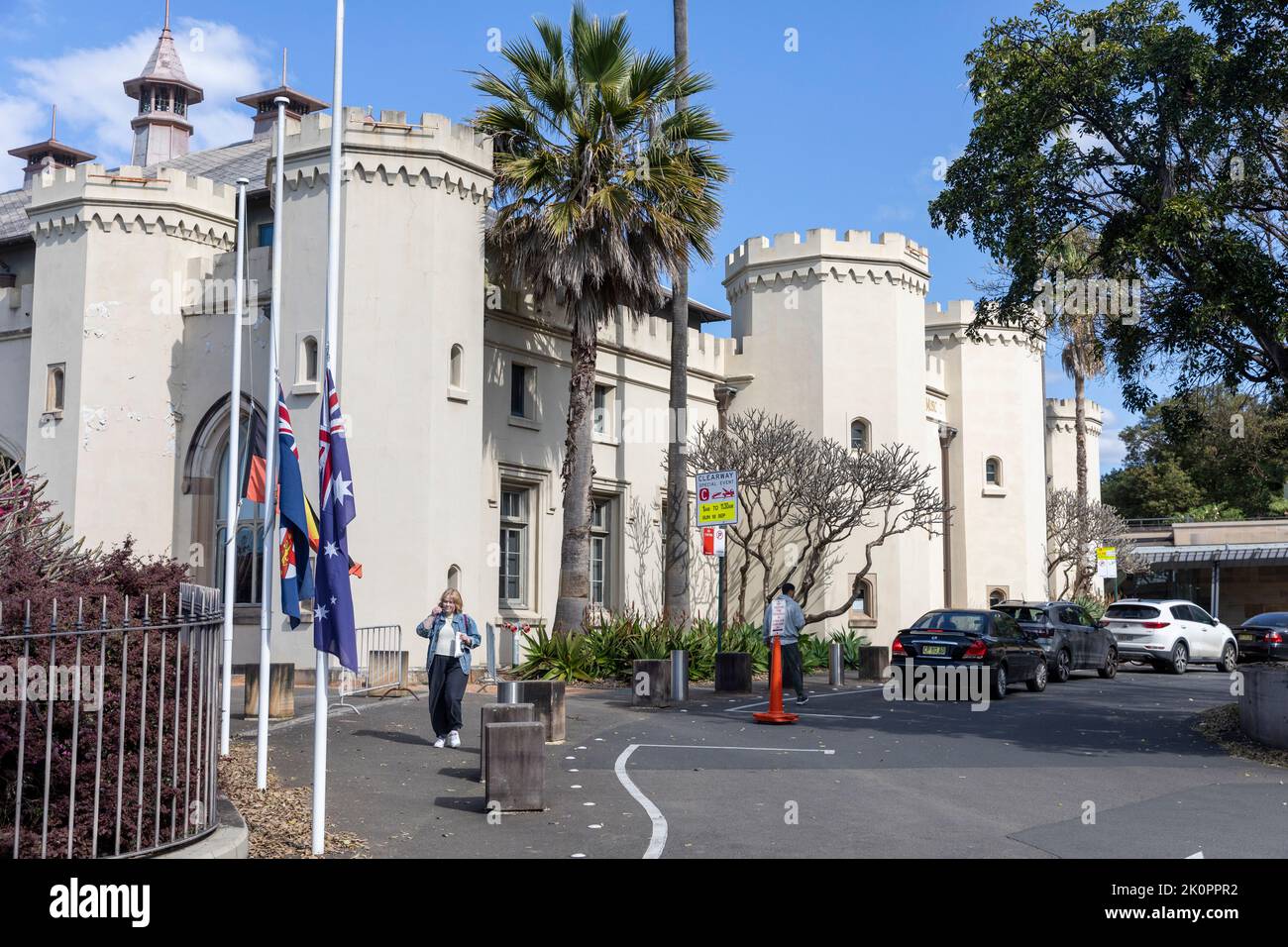 Death of Queen Elizabeth, flags fly at half mast outside the