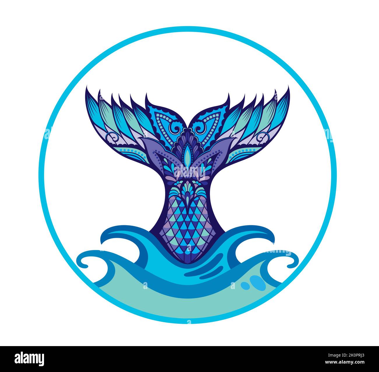 Mermaid tail isolated on white background. Decoration for girls party