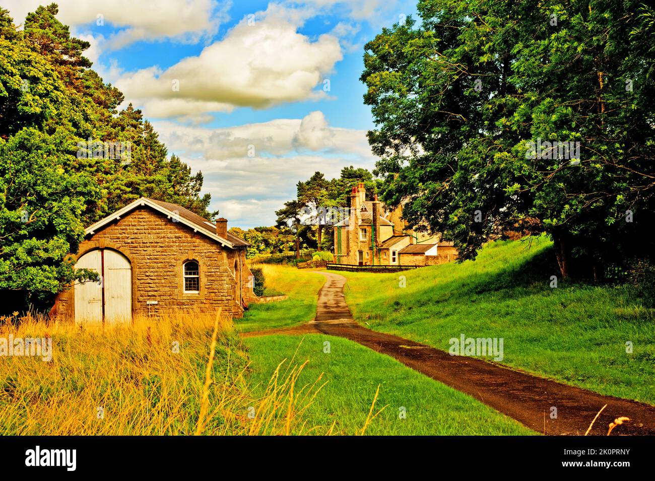 Ex Lartington Railway station and goods shed, Stainmore Railway, County Durham, England Stock Photo