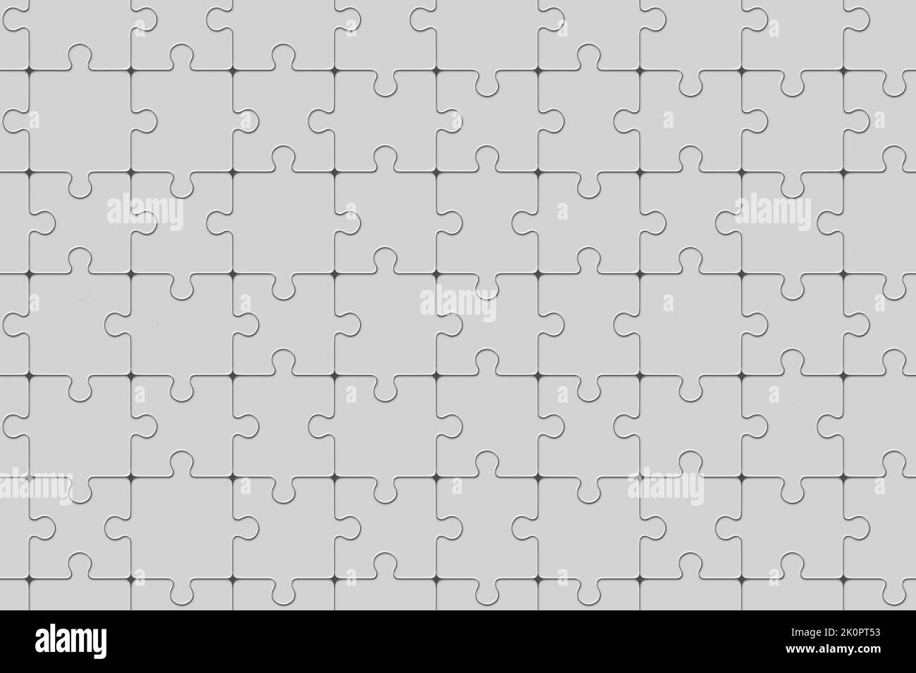 Blank puzzle seamless pattern. 3d illustration. Stock Photo