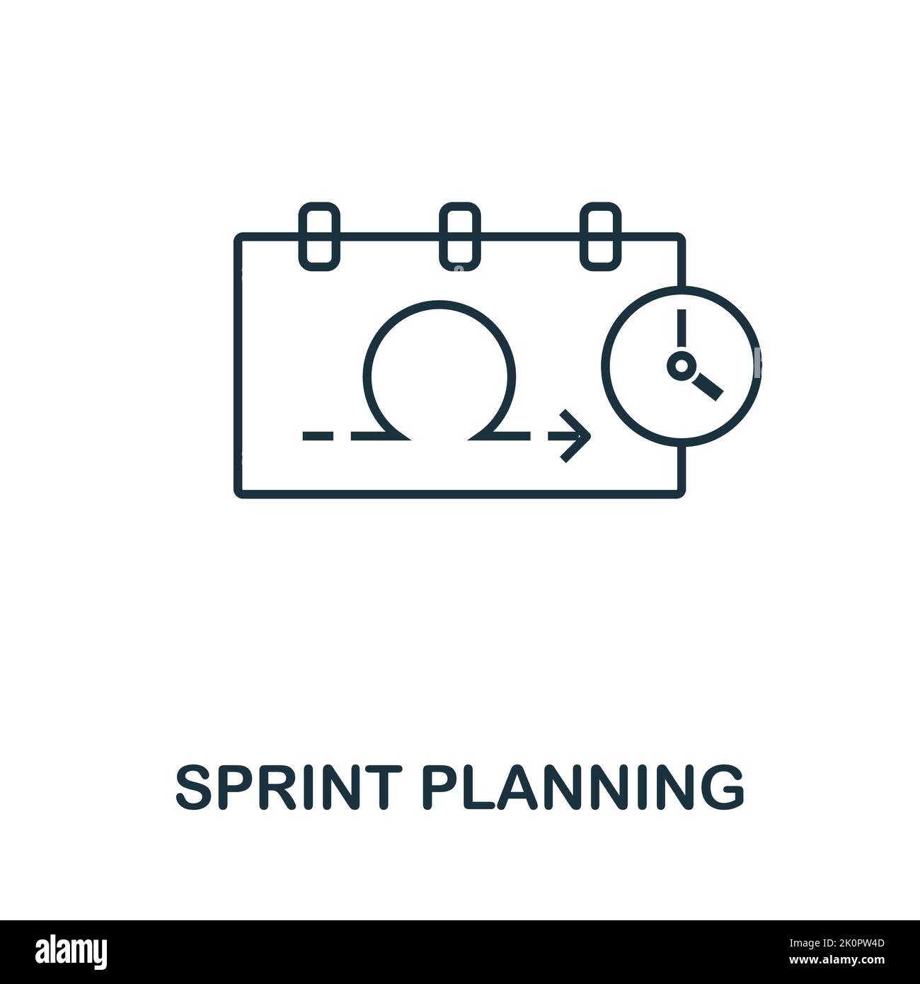 Sprint Planning icon. Creative element sign from agile method collection. Monochrome Sprint Planning icon for templates, infographics and more. Stock Vector