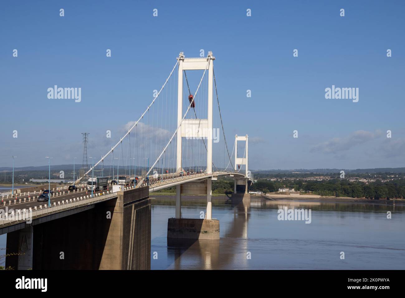 the severn river crossing from england to wales viewed from aust Stock ...