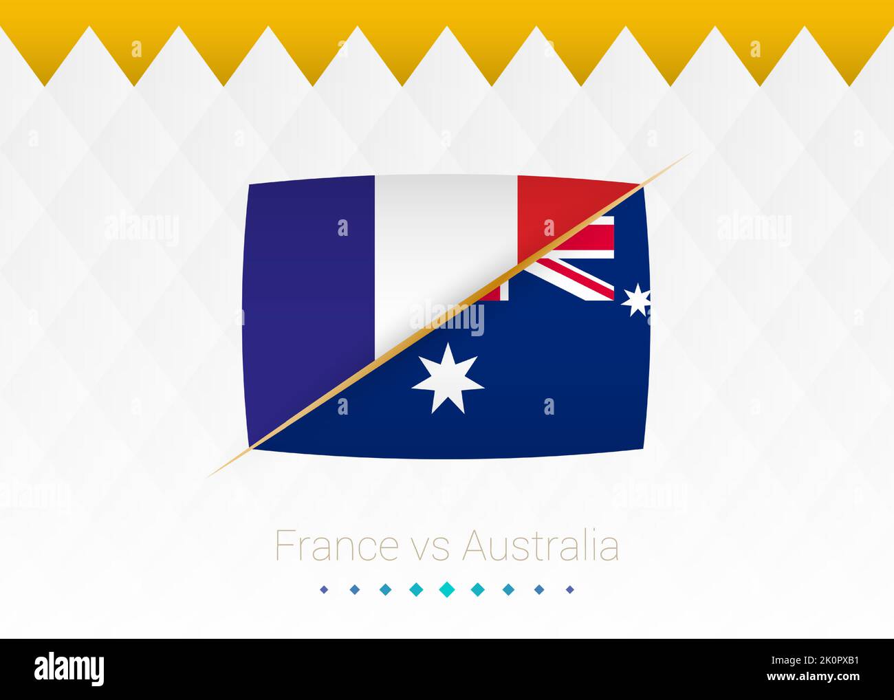 National football team France vs Australia. Soccer 2022 match versus