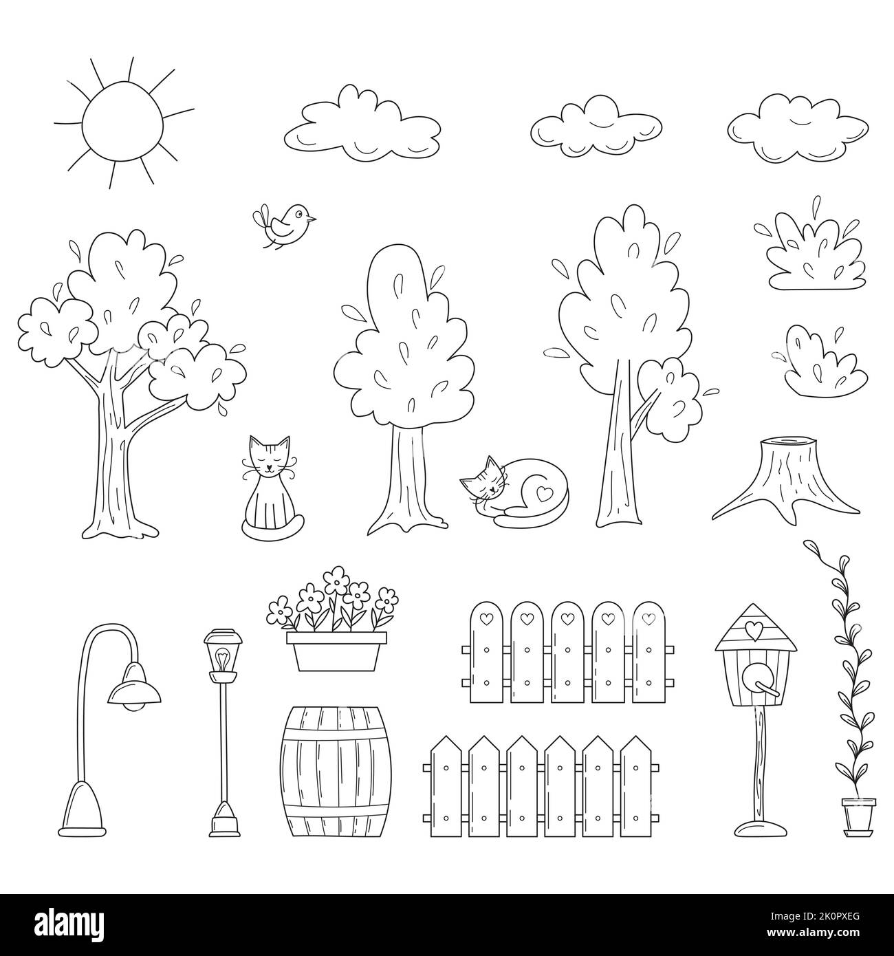 Cat on tree Stock Vector Images - Alamy