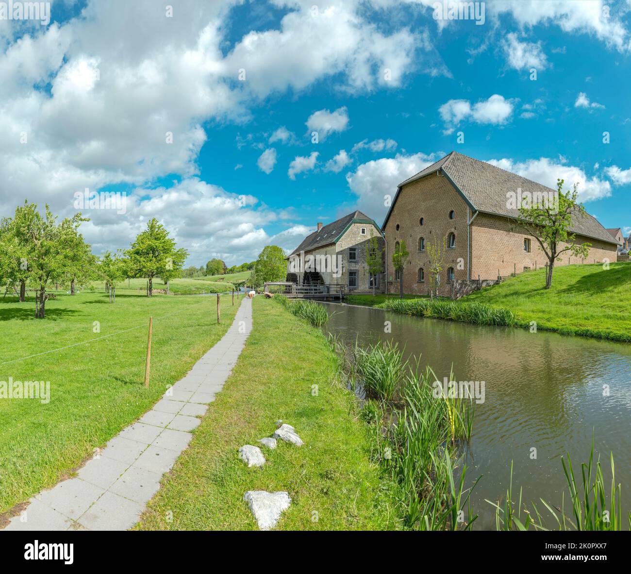 Waterwheel mill at the river Geul called Molen Otten, Wijlre, Limburg ...