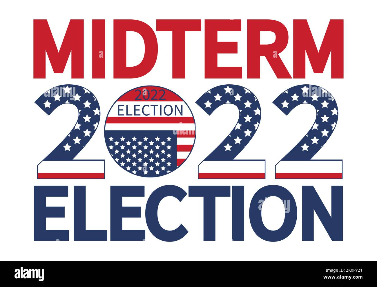 Day of midterm elections. Vote 2022 USA, banner design. Election