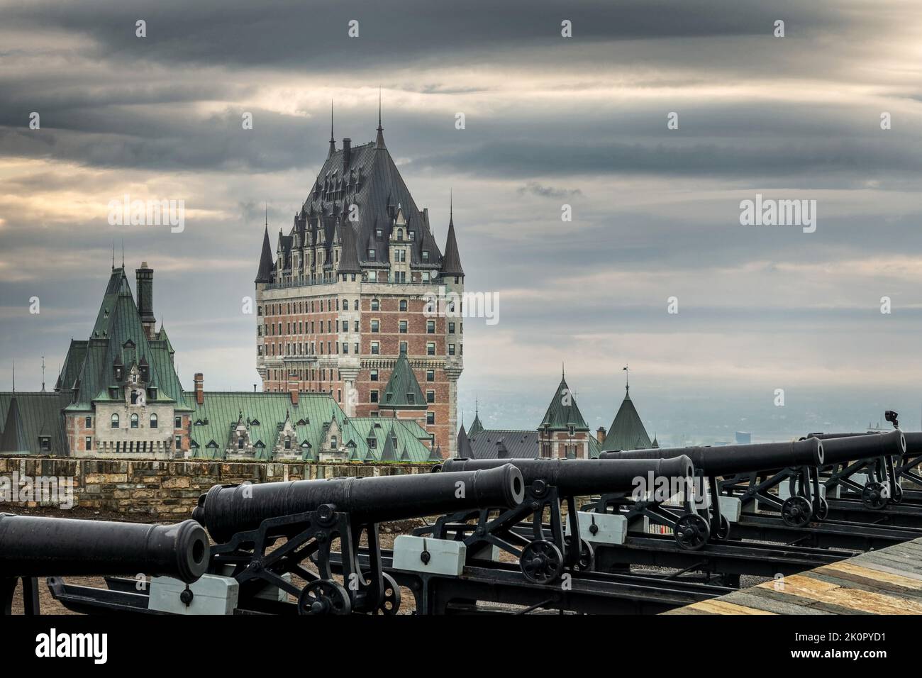 Chateau Frontenac view from the citadel of Quebec City, Canada Stock Photo