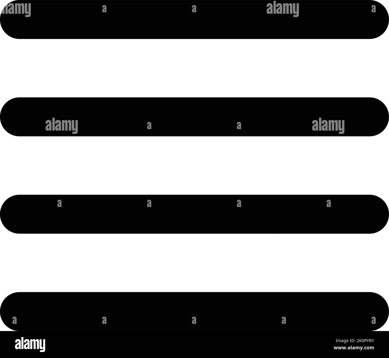 Black equal lines on a white background. Text align justify icon ...