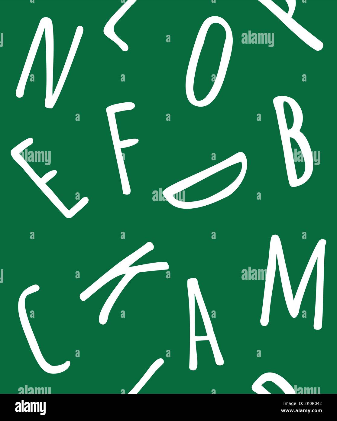 Vector seamless pattern of hand drawn sketch doodle letters isolated on ...