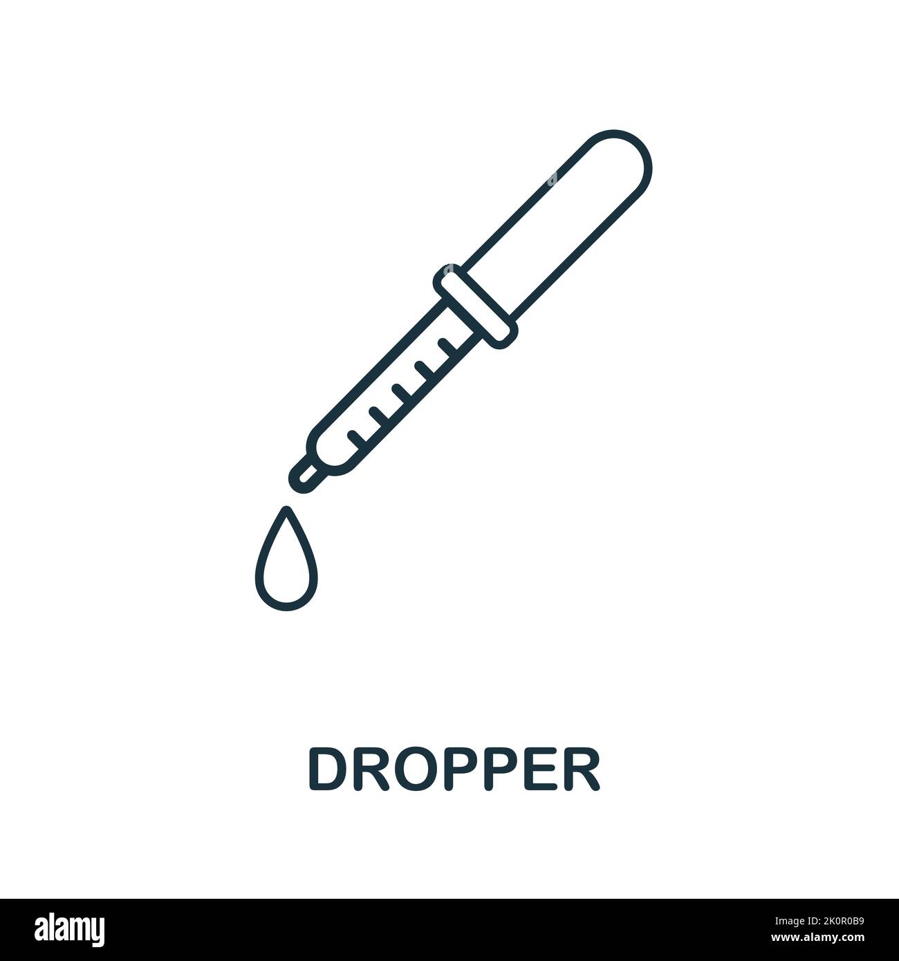Dropper icon. Monocrome element from medical services collection. Dropper icon for banners, infographics and templates. Stock Vector