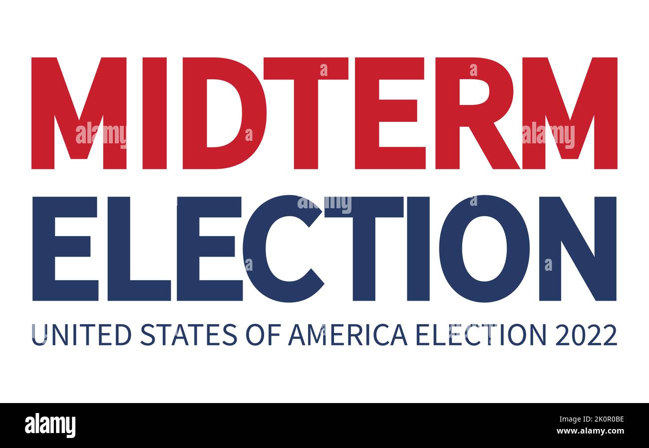 Day of midterm elections. Vote 2022 USA, banner design. Election