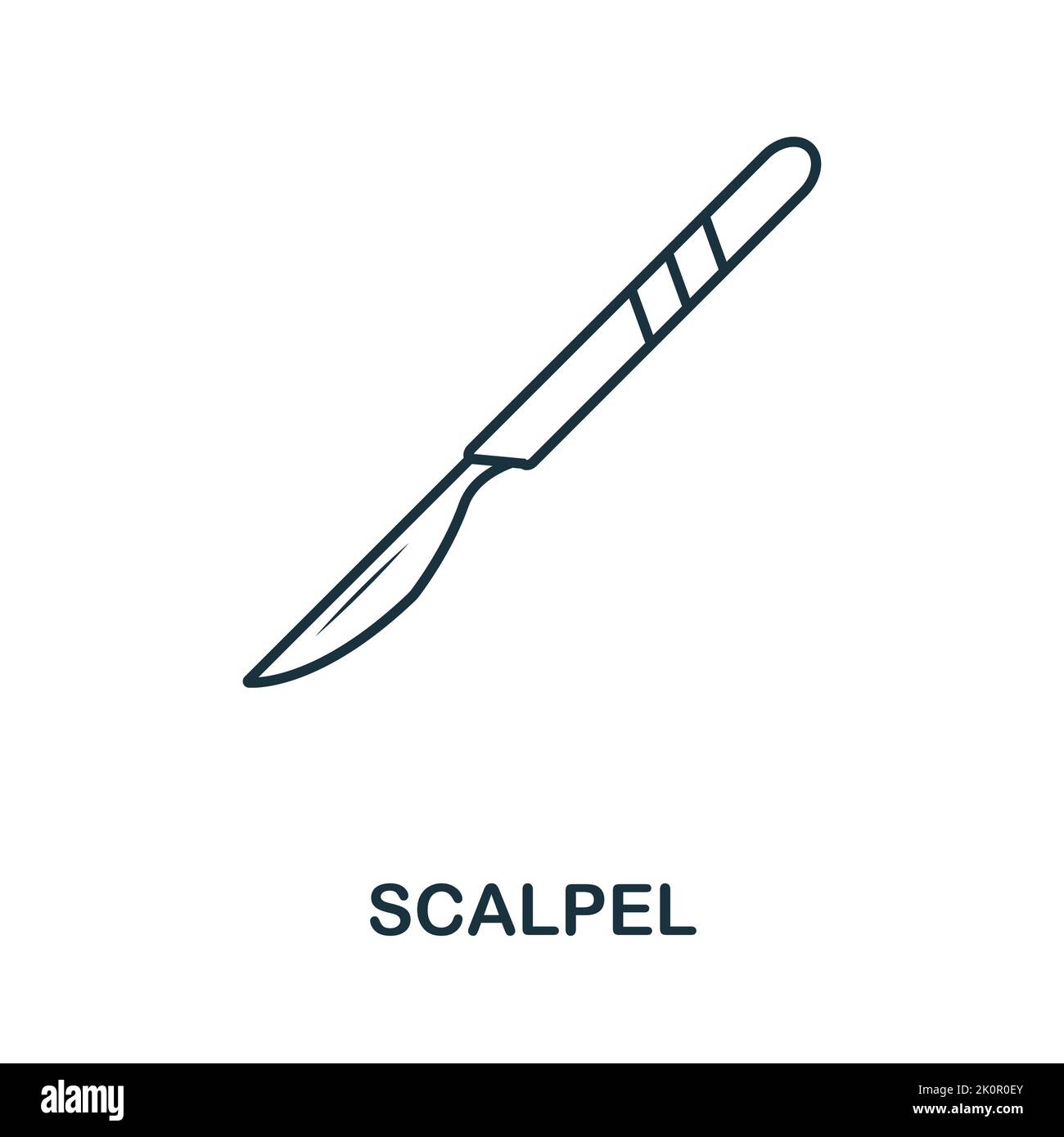 Scalpel icon. Monocrome element from medical services collection. Scalpel icon for banners, infographics and templates. Stock Vector