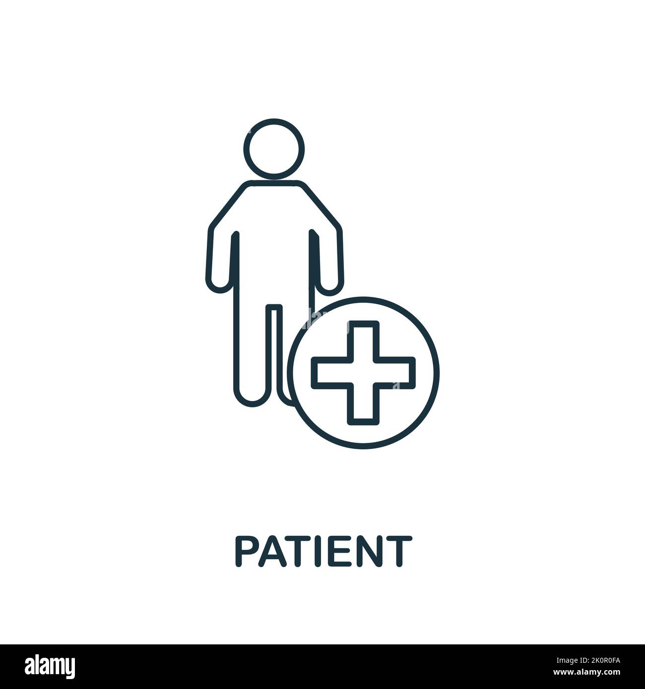 Patient icon. Monocrome element from medical services collection. Patient icon for banners, infographics and templates. Stock Vector