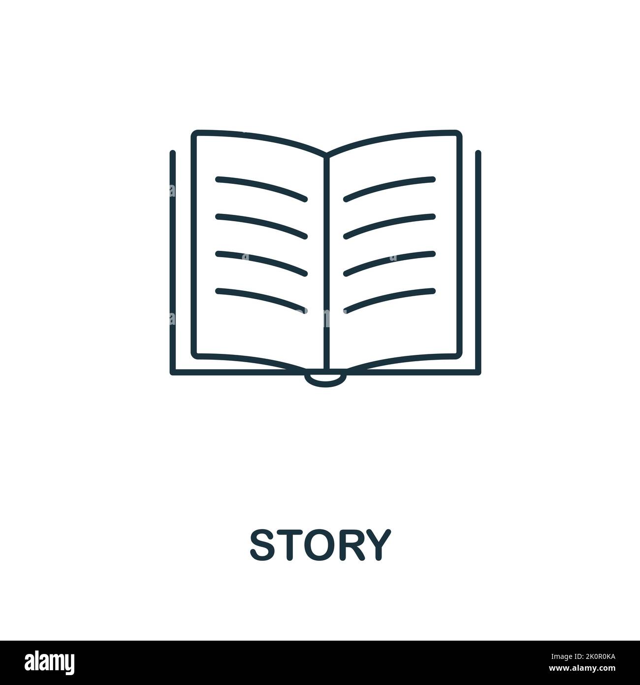 Story icon. Creative element sign from agile method collection. Monochrome Story icon for templates, infographics and more. Stock Vector