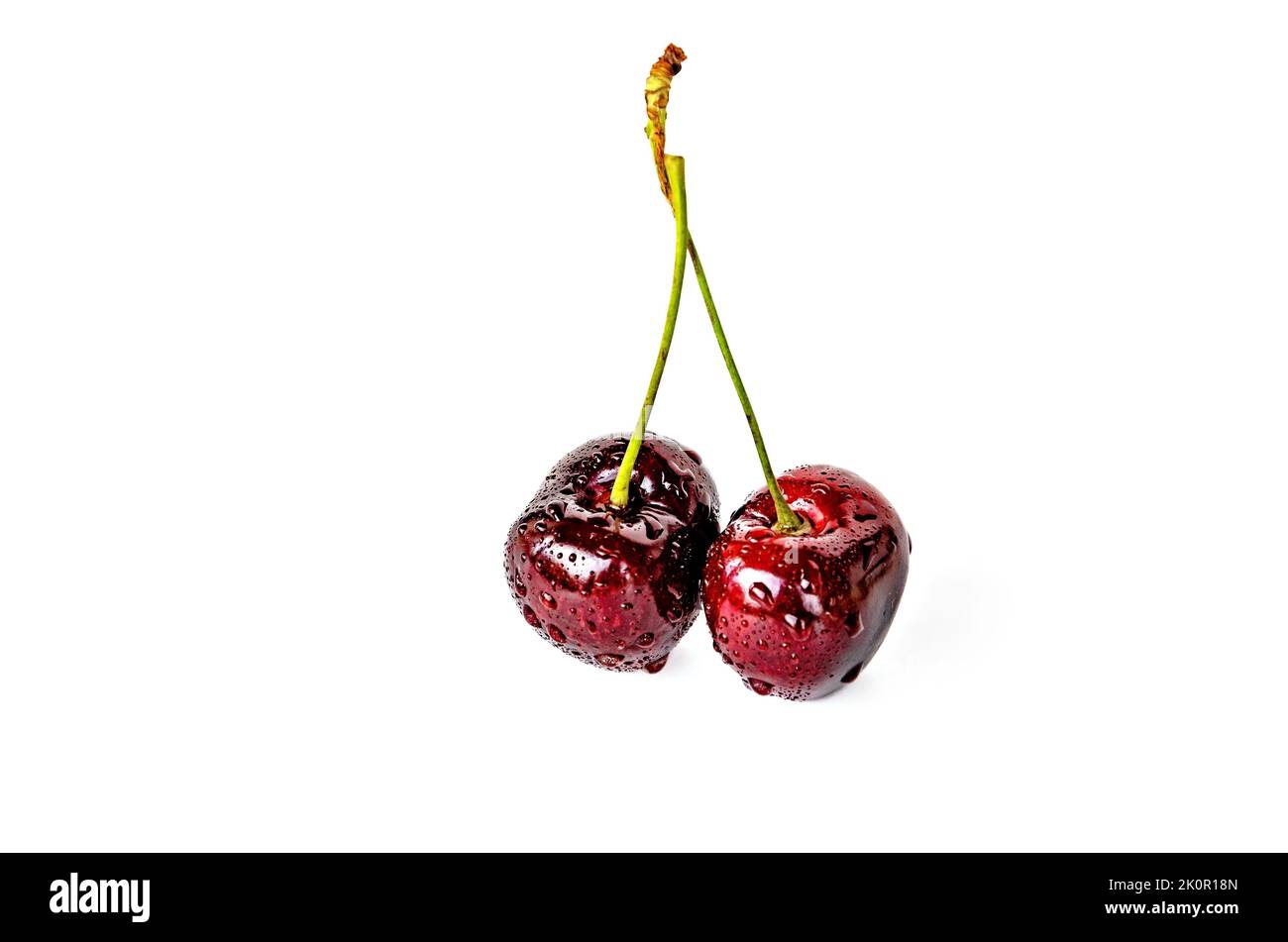 Red cherries isolated on white background. with clipping path Stock Photo