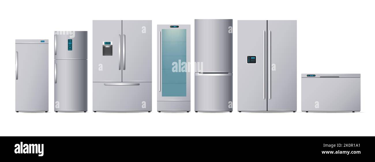 Modern steel fridges Stock Vector Image & Art Alamy
