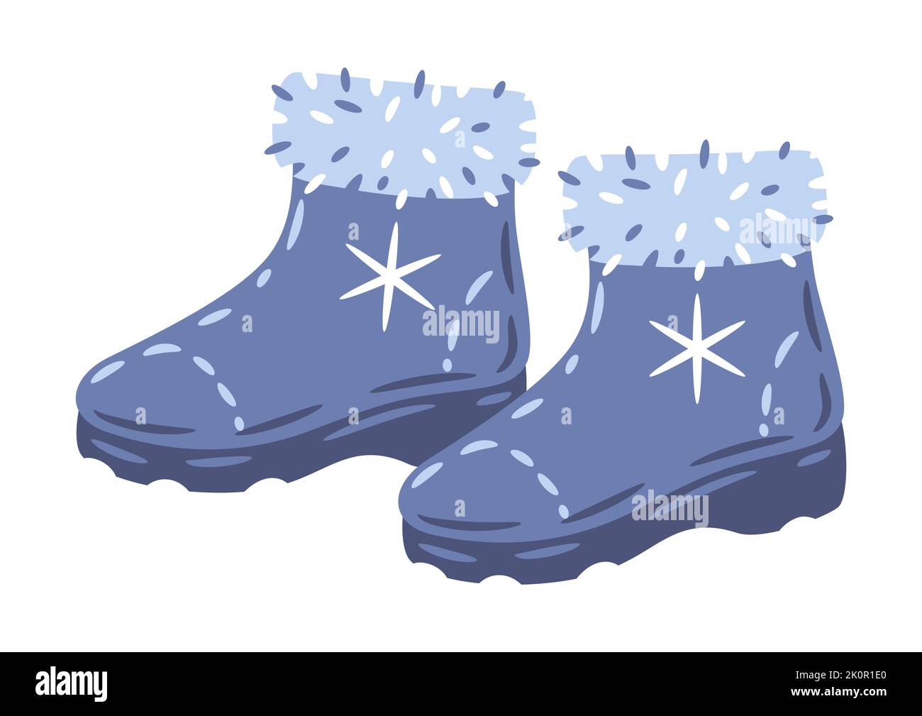 Illustration of boots. Warm winter clothes for walks. Stock Vector