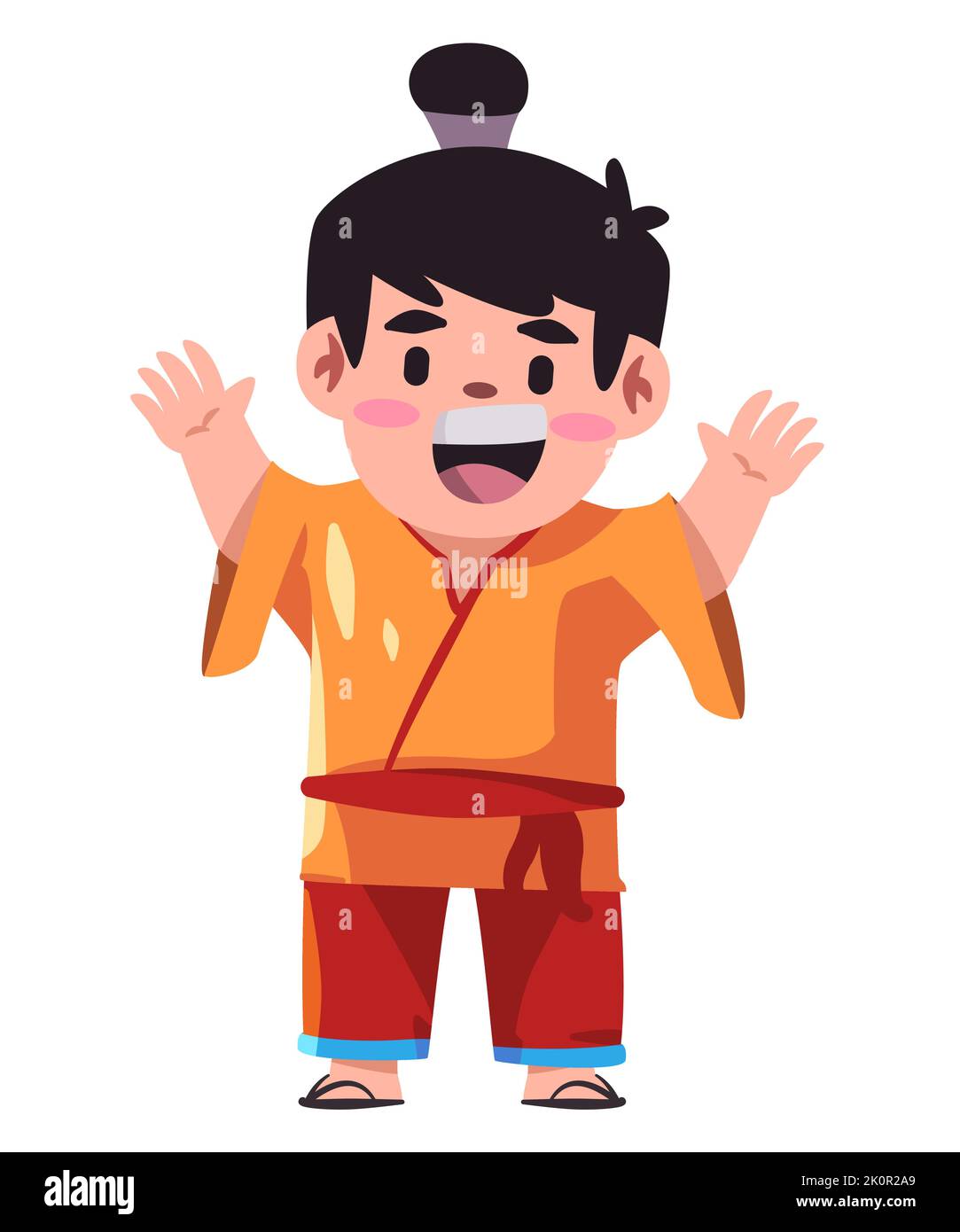 Han chinese robe happy child wearing traditional ethnic costume of china Stock Vector