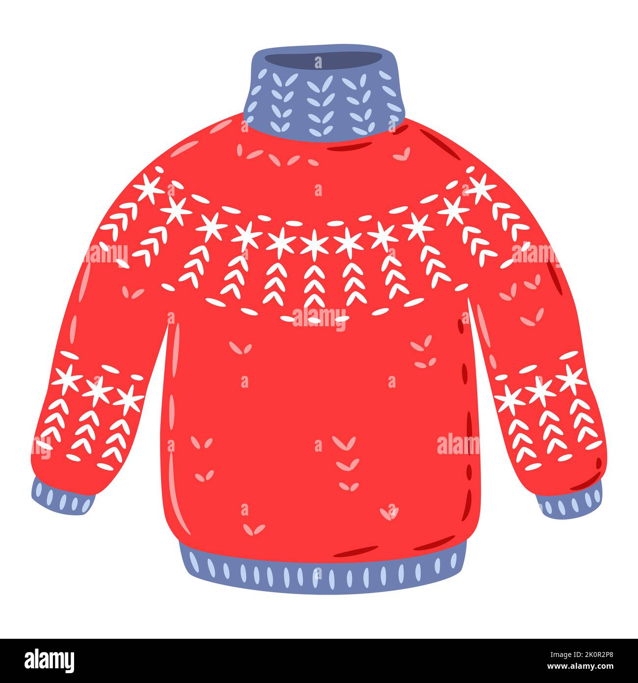 Illustration of sweater. Warm winter clothes for walks. Stock Vector