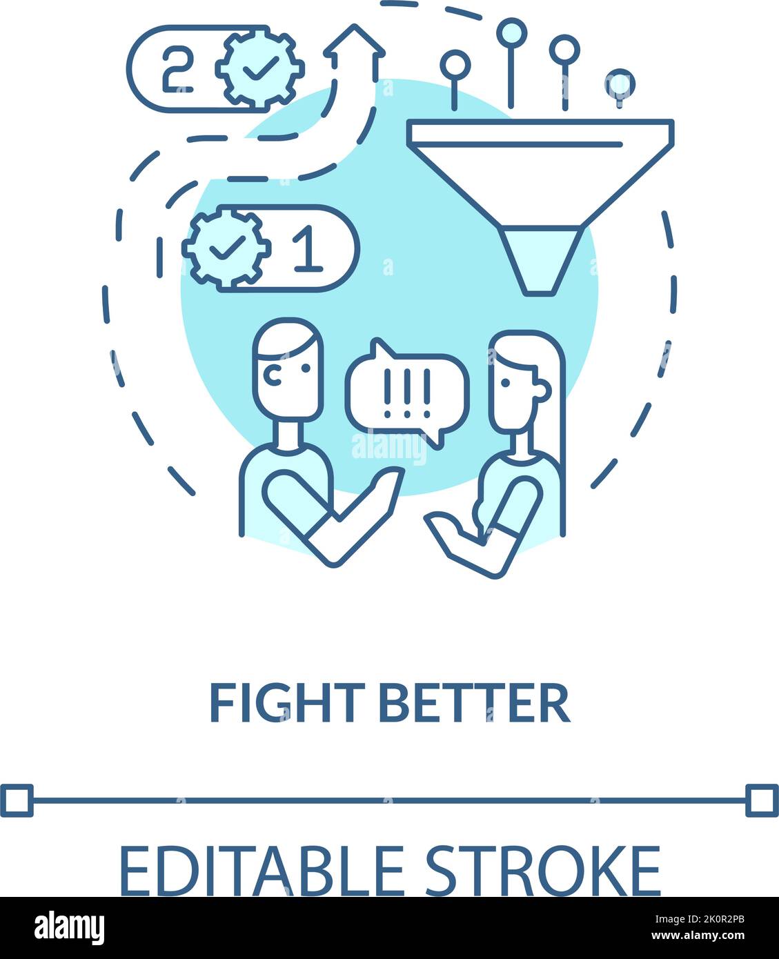 Fight better turquoise concept icon Stock Vector Image & Art - Alamy