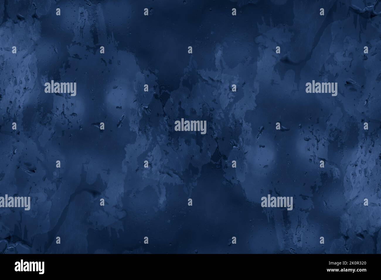 Blurred blue glass with water drops Stock Photo