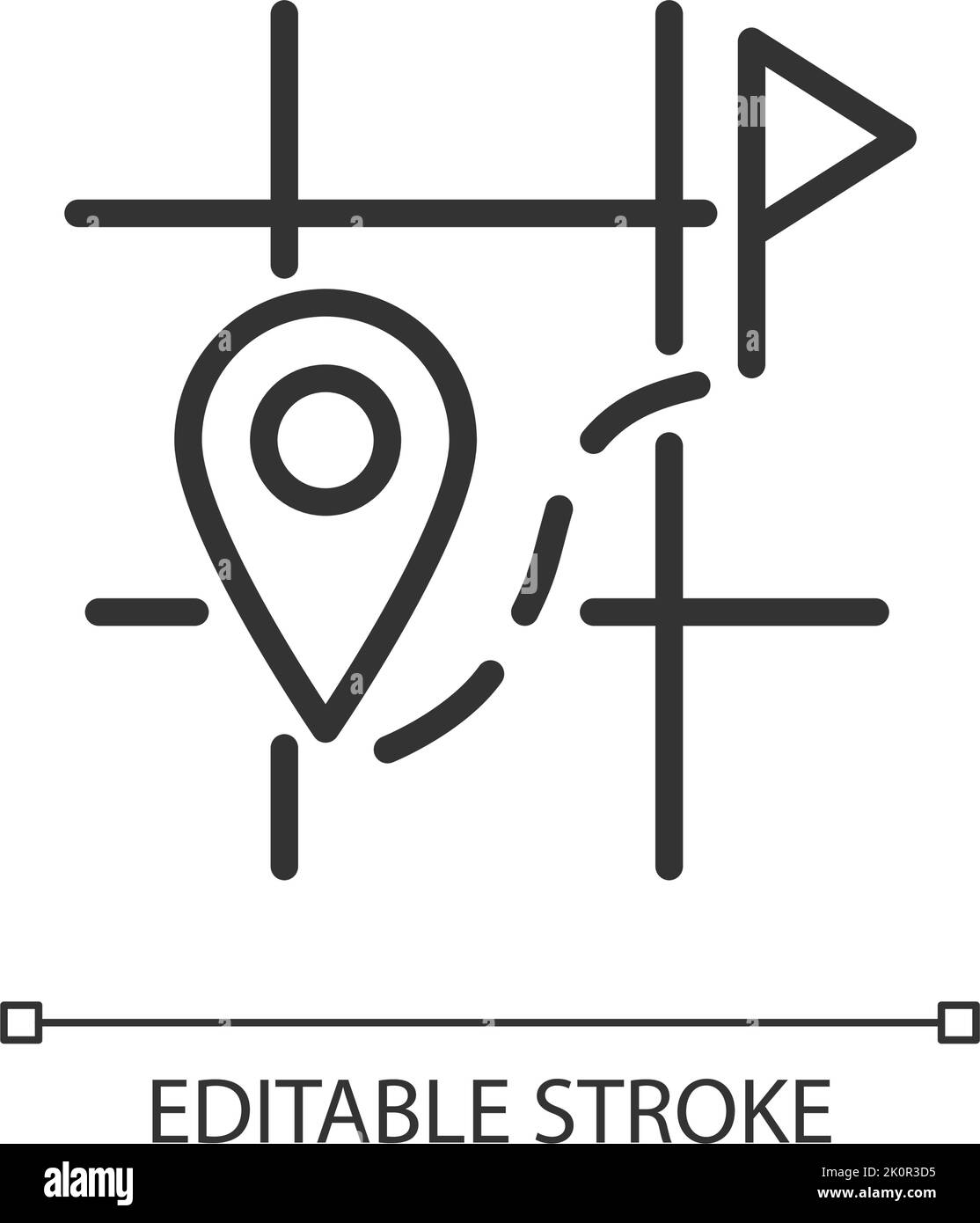Searching for destination on map linear icon Stock Vector Image & Art ...