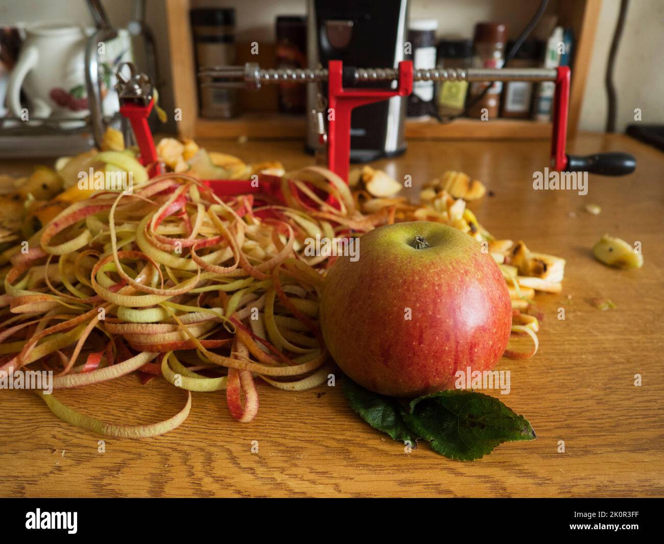 Peeling & coring apples. Stock Photo