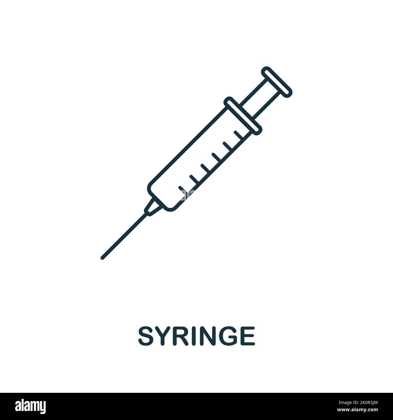 Syringe icon. Monocrome element from medical services collection. Syringe icon for banners, infographics and templates. Stock Vector