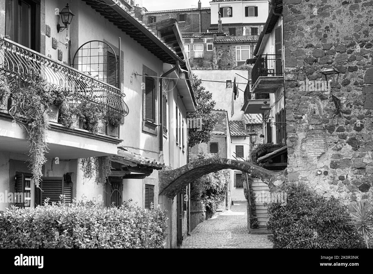 Old village alley lazio Black and White Stock Photos & Images - Alamy