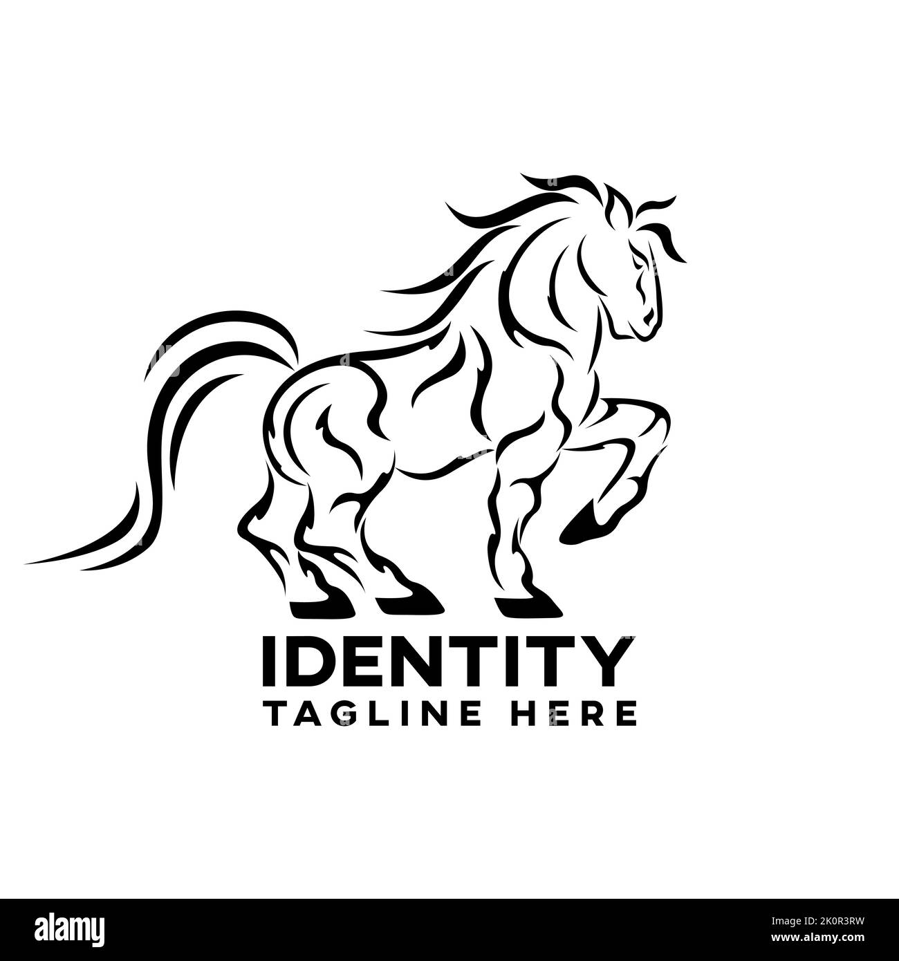 Modern simple stylized horse logo Stock Vector