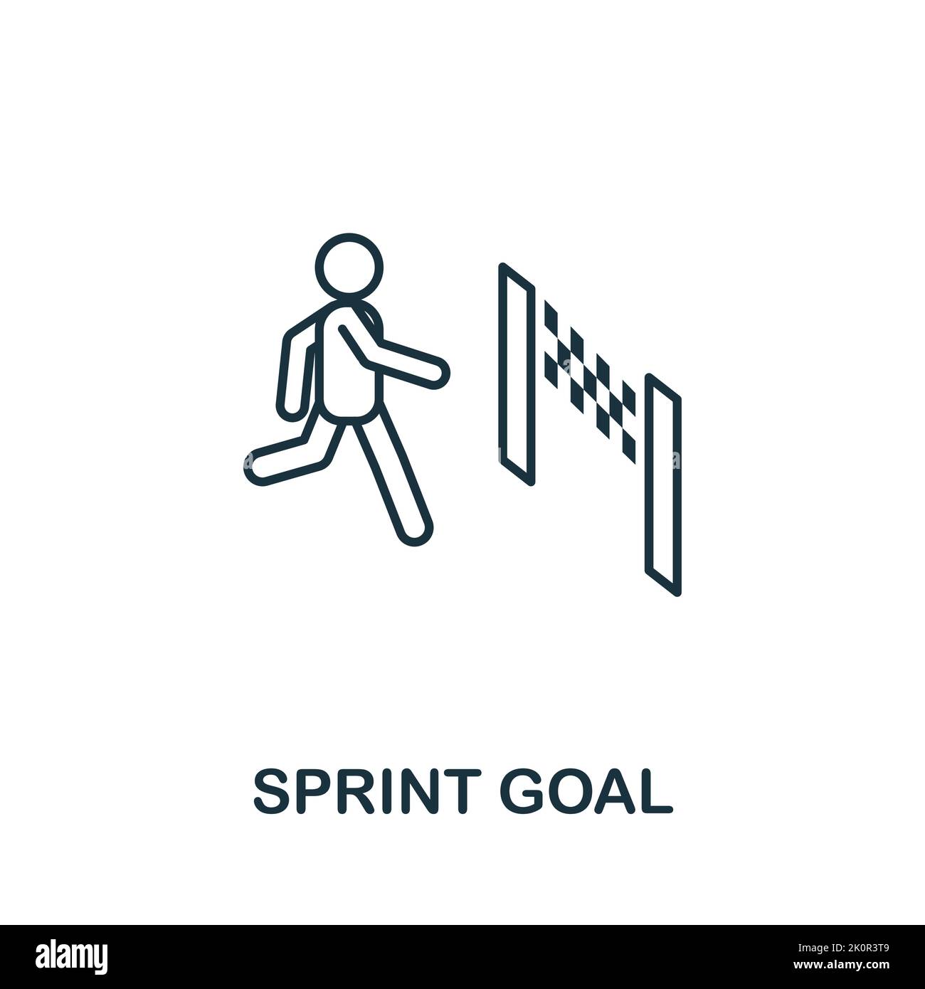 Sprint Goal icon. Creative element sign from agile method collection. Monochrome Sprint Goal icon for templates, infographics and more. Stock Vector