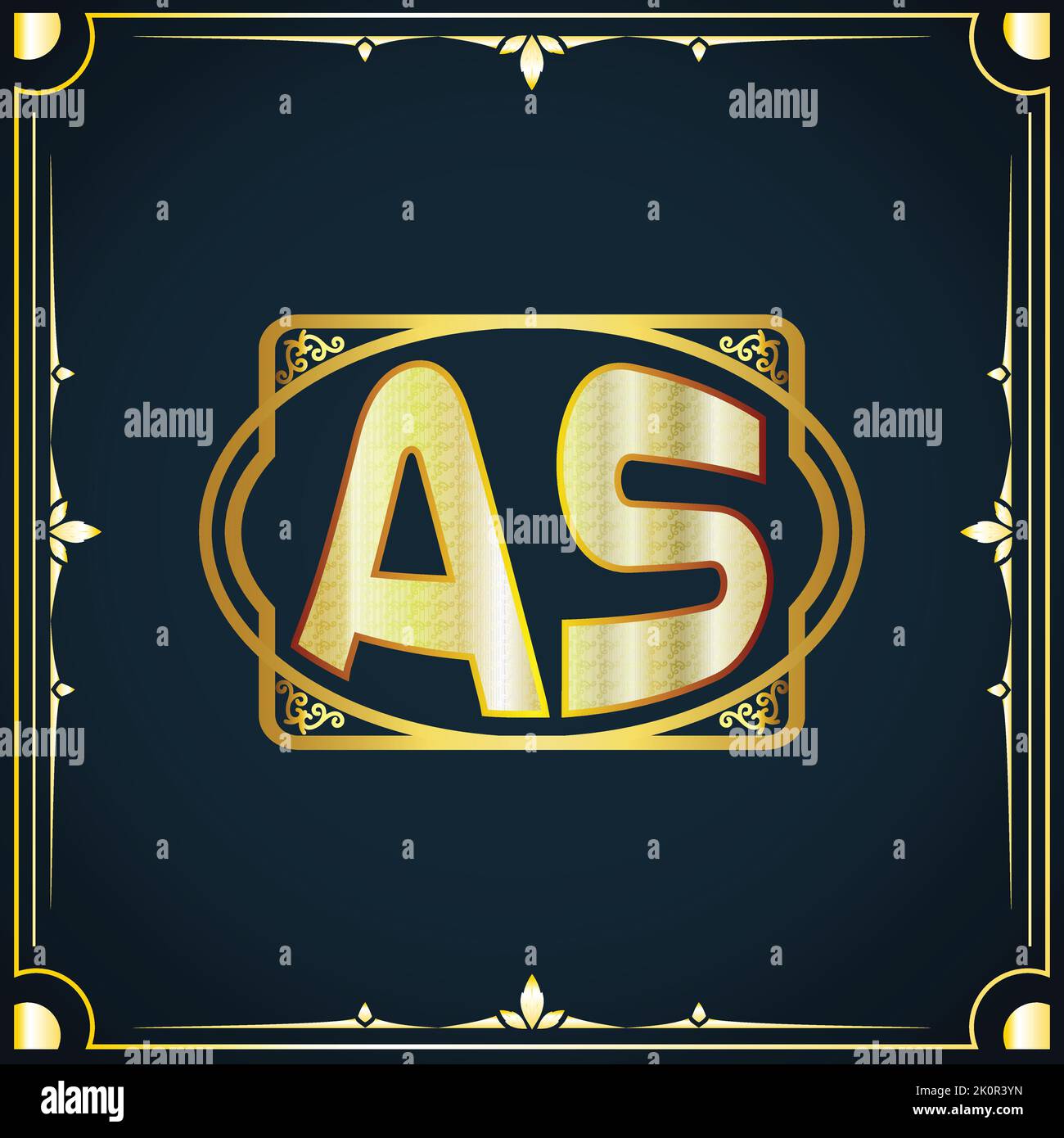 Initial letter AS royal luxury logo template Stock Vector Image & Art ...