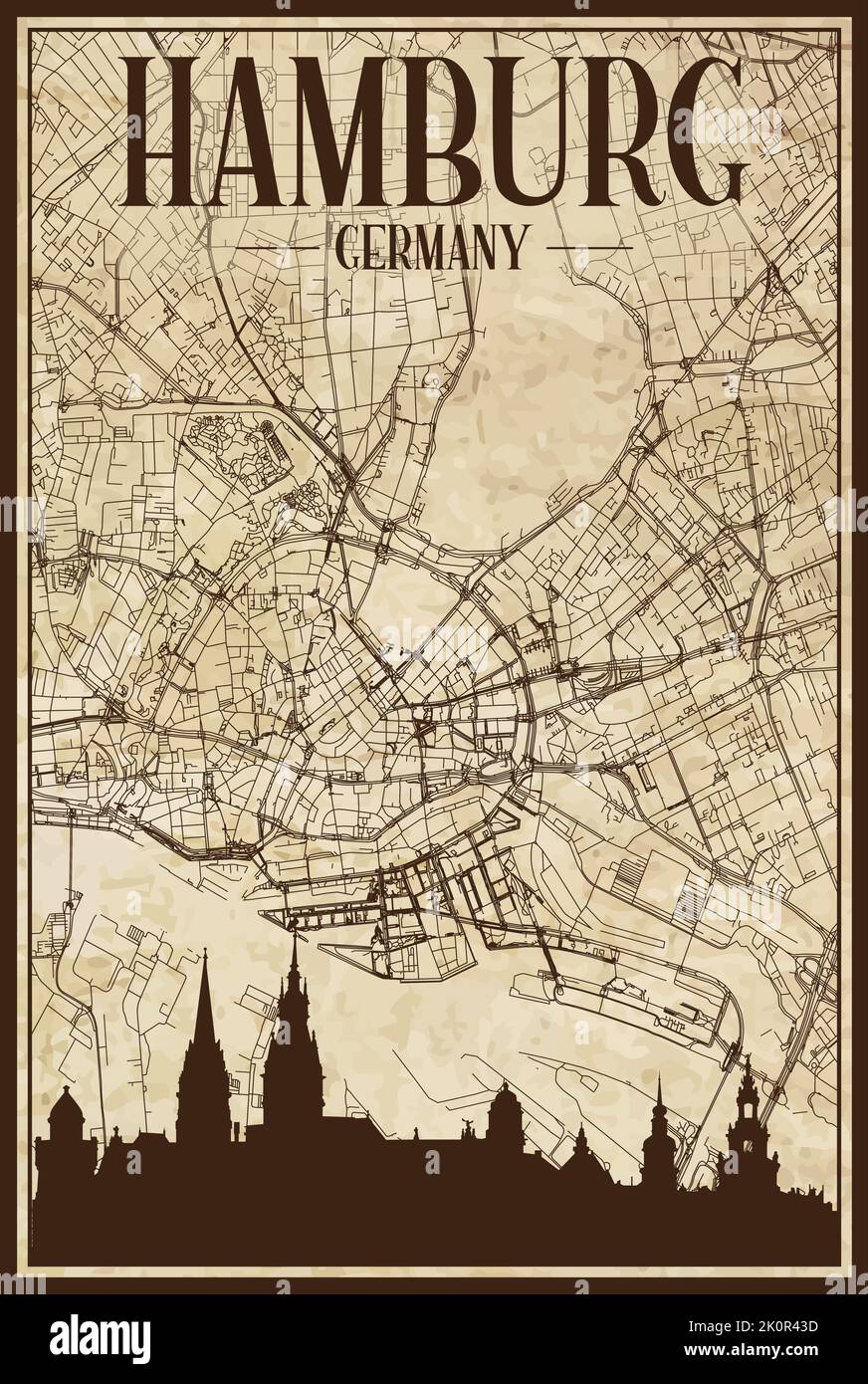 Old hamburg map Stock Vector Images - Alamy