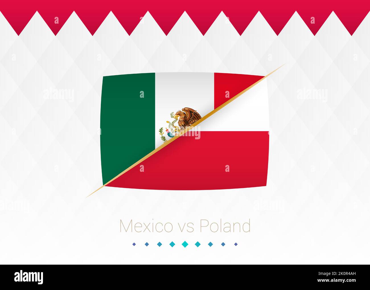 National football team Mexico vs Poland. Soccer 2022 match versus icon
