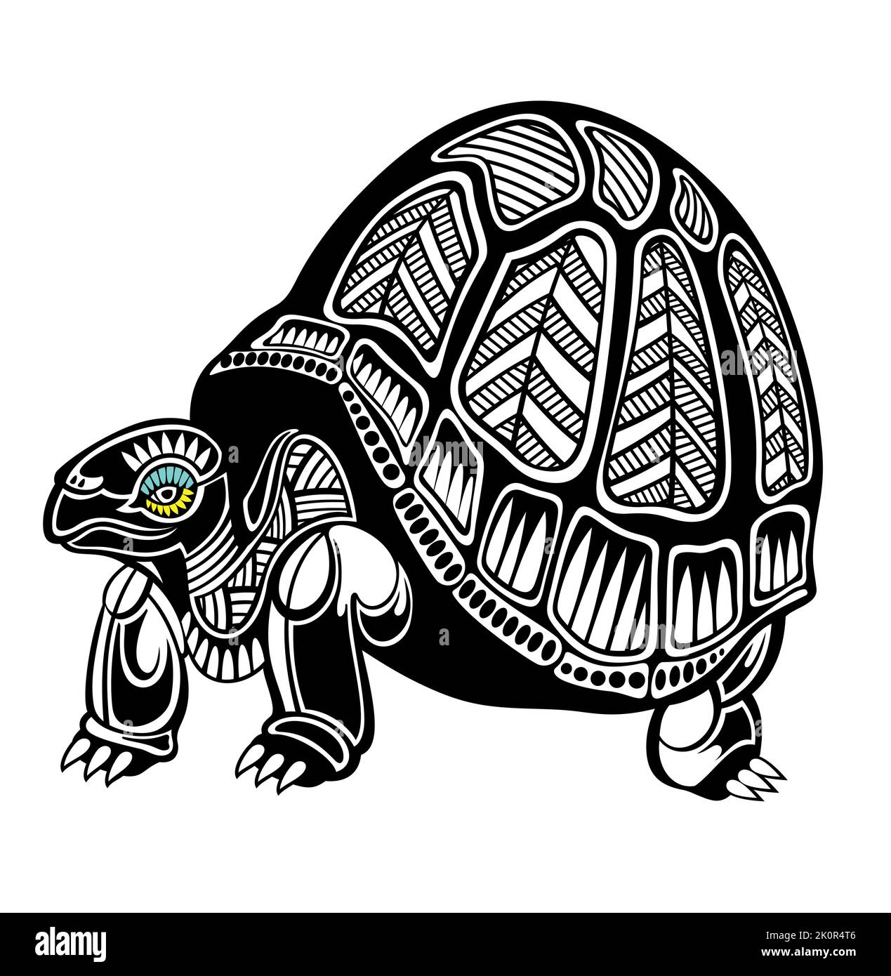 Vector black silhouette of a turtle isolated on a white background ...
